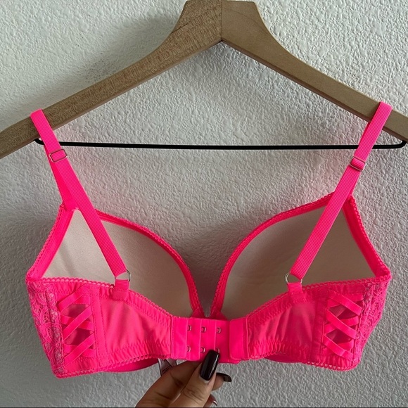 Victoria’s Secret Dream Angel Push-up Pink Lace Overlay 32DD - Picture 5 of 7